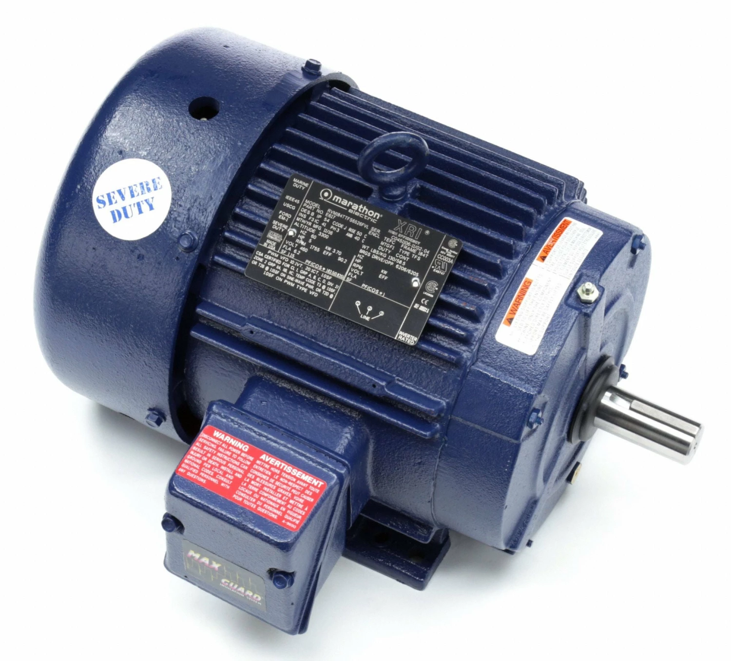 Marathon Motors 5 HP, Severe Duty Motor, 3-Phase, 1755 Nameplate RPM, 460 Voltage, 184T Frame - 184TTFCD6526 - Image 2
