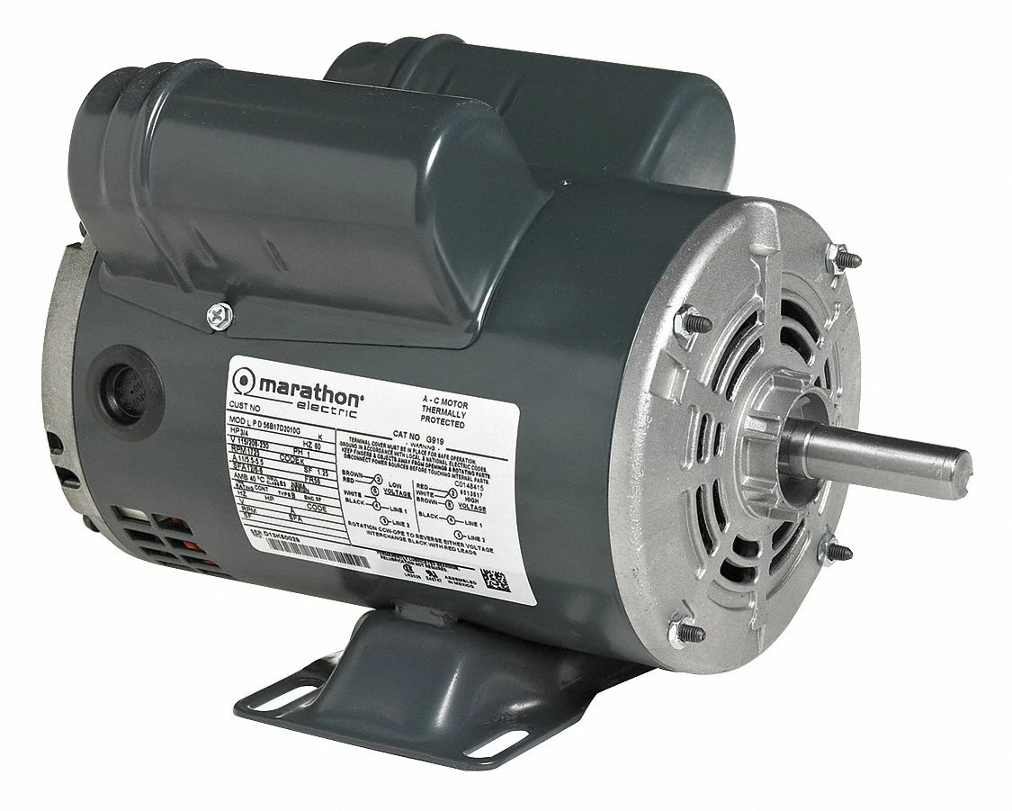 Marathon Motors 1 HP, General Purpose Motor, Capacitor-Start/Run, 1725 Nameplate RPM, 115/208-230 Voltage - 056B17DRR70020A1