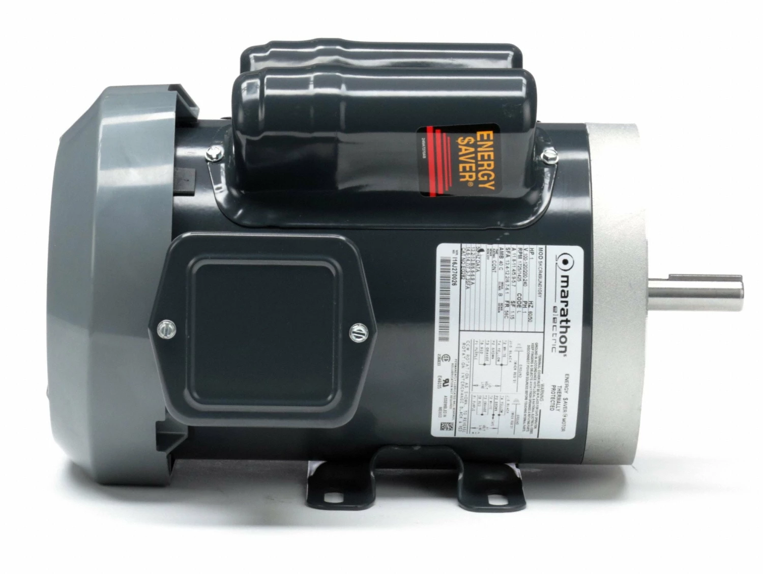 Marathon Motors 1 HP, General Purpose Motor, Capacitor-Start, 1725/1425 Nameplate RPM, 120/240 Voltage - 5KCR49UN0106Y - Image 4