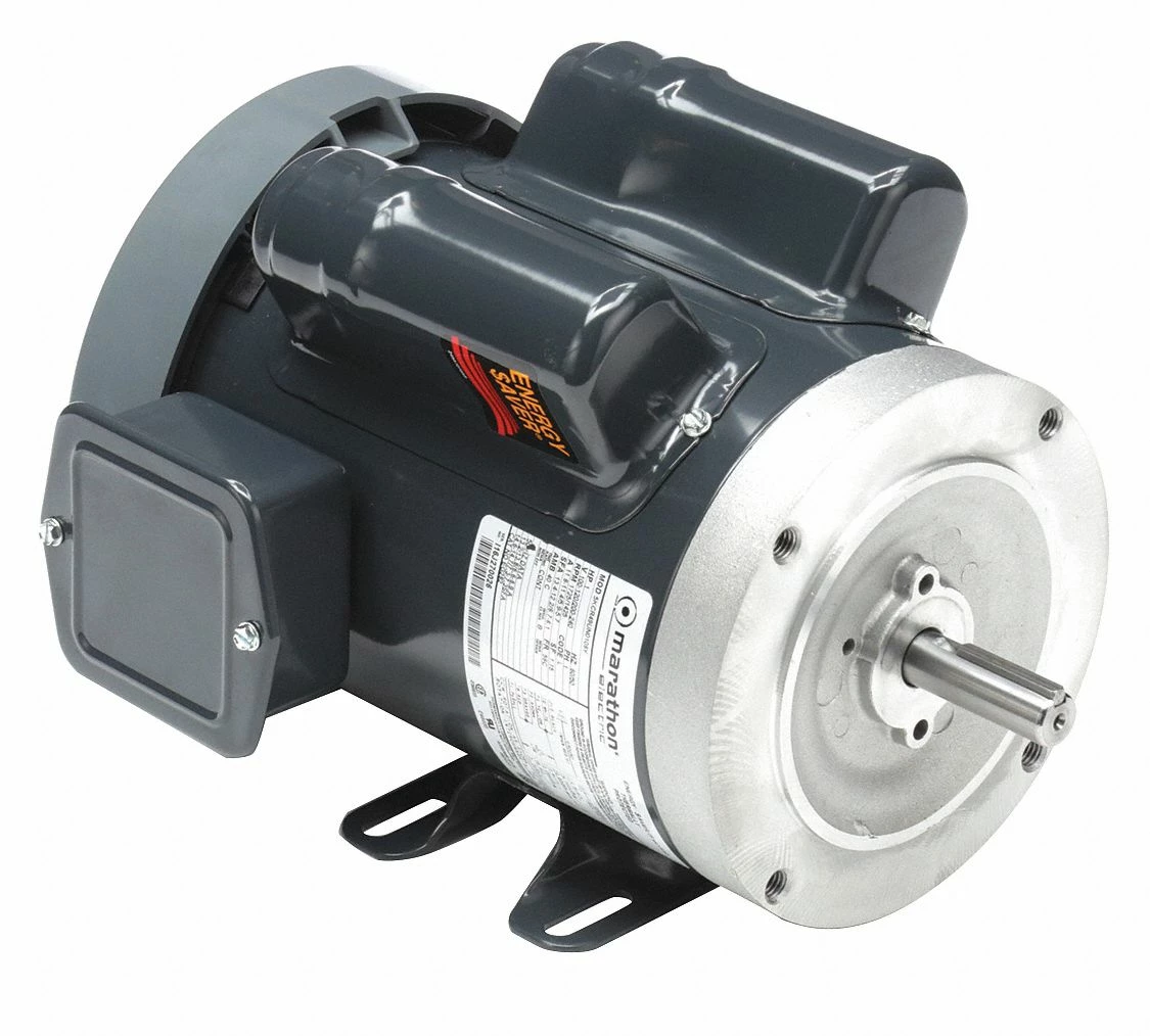 Marathon Motors 1 HP, General Purpose Motor, Capacitor-Start, 1725/1425 Nameplate RPM, 120/240 Voltage - 5KCR49UN0106Y