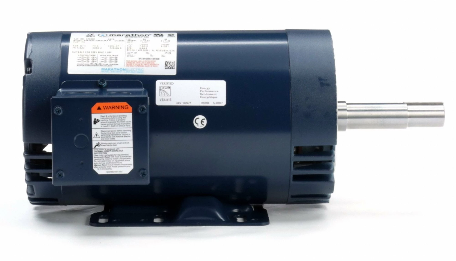Marathon Motors 3 HP Close-Coupled Pump Motor,3-Phase,3490 Nameplate RPM,208-230/460 Voltage,145JM - 145TTDR6013 - Image 4