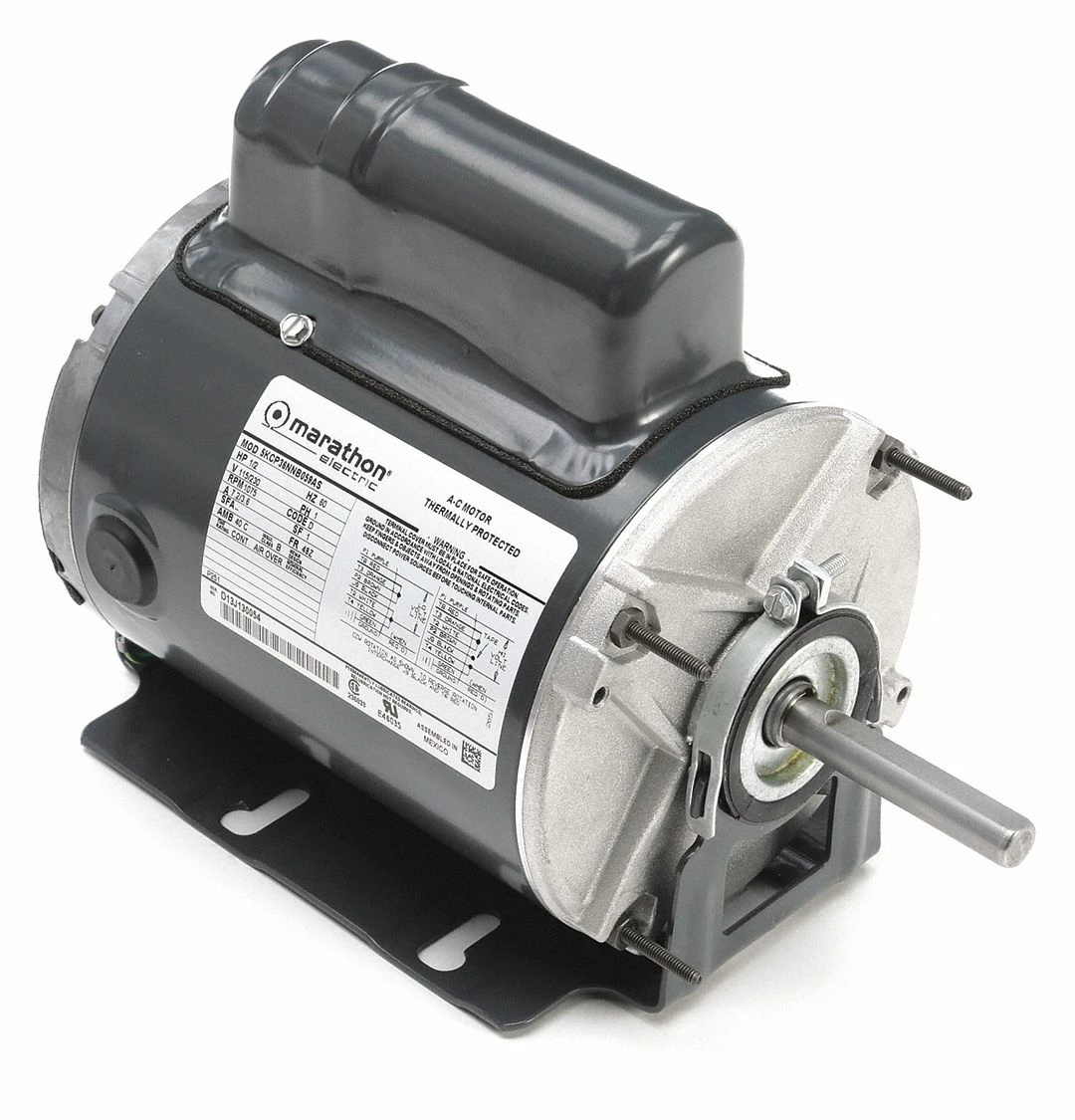 Marathon Motors 1/2 HP Agricultural Fan Motor,Permanent Split Capacitor,1075 Nameplate RPM,115/230 Voltage - 5KCP36NNB059S