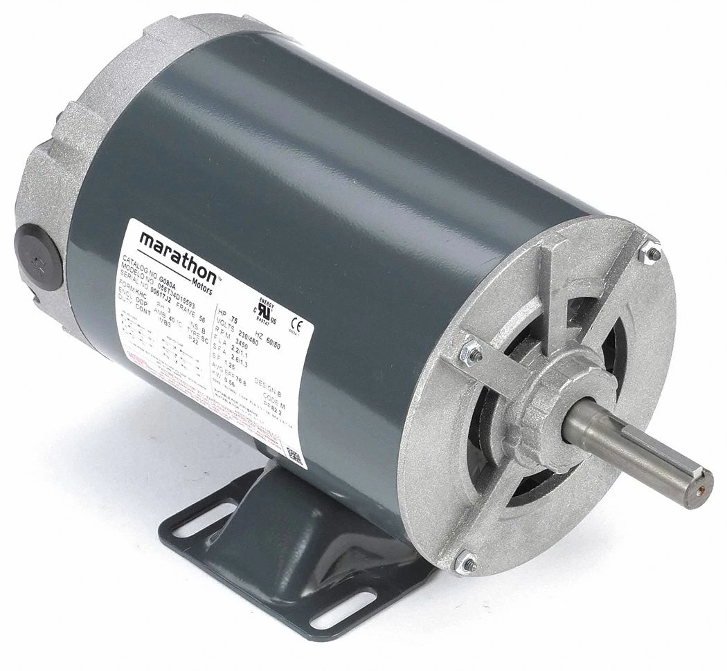 Marathon Motors 3/4 HP, General Purpose Motor, 3-Phase, 3450 Nameplate RPM, 230/460 Voltage, 56 Frame - 056T34D15593