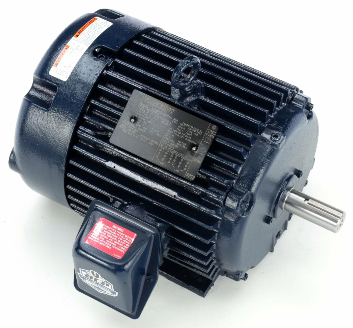 Marathon Motors 3 HP, General Purpose Motor, 3-Phase, 1765 Nameplate RPM, 230/460 Voltage, 182T Frame - 182TTFCD6070 - Image 2