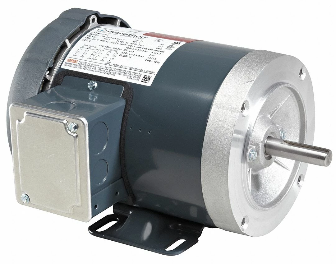 Marathon Motors 1 1/2 HP, General Purpose Motor, 3-Phase, 3450 Nameplate RPM, 575 Voltage, 56C Frame - 056T34F99020