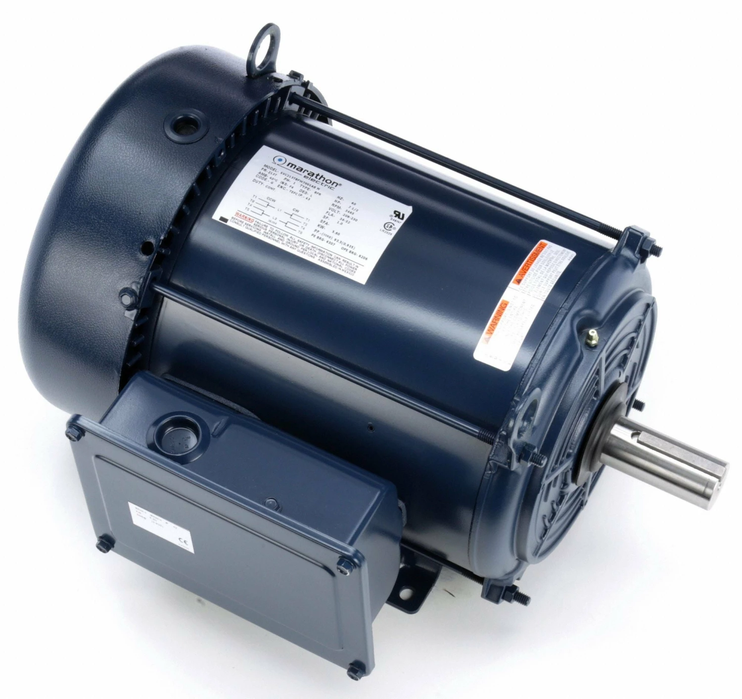 Marathon Motors 7 1/2 HP, General Purpose Motor, Capacitor-Start/Run, 3465 Nameplate RPM, 208-230 Voltage - 213TBFW7001 - Image 2
