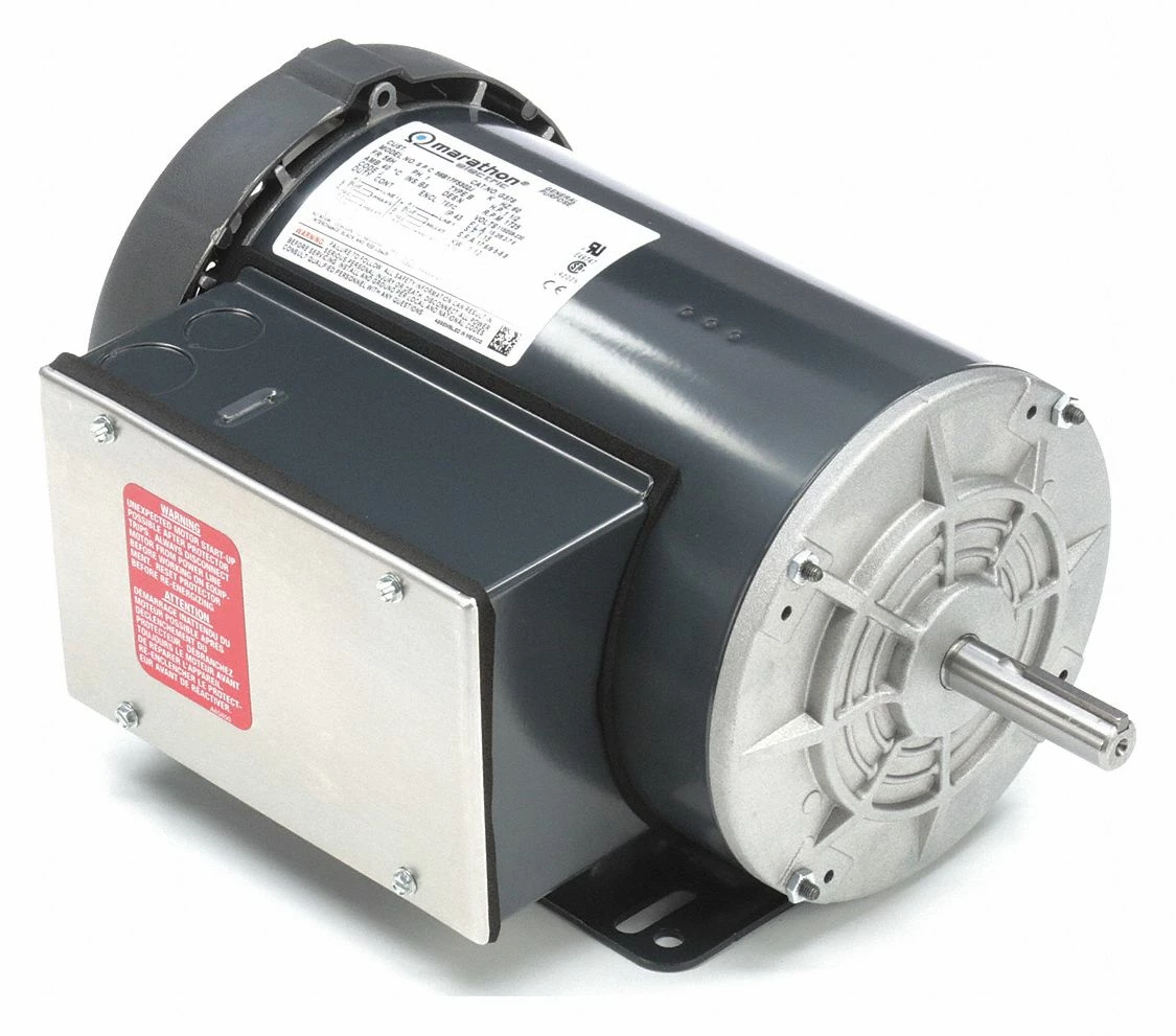 Marathon Motors 1 1/2 HP, General Purpose Motor, Capacitor-Start/Run, 1725 Nameplate RPM, 115/208-230 Voltage - 056B17F5302