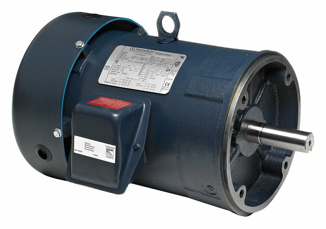 Marathon Motors 2 HP, General Purpose Motor, 3-Phase, 1182 Nameplate RPM, 230/460 Voltage, 184TC Frame - 184TTFBD6079