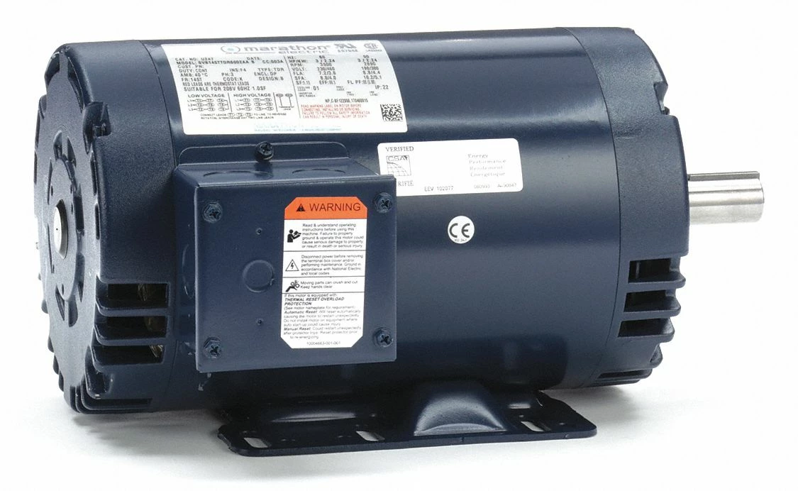 Marathon Motors 3 HP, General Purpose Motor, 3-Phase, 3500 Nameplate RPM, 230/460 Voltage, 145T Frame - 145TTDR6002