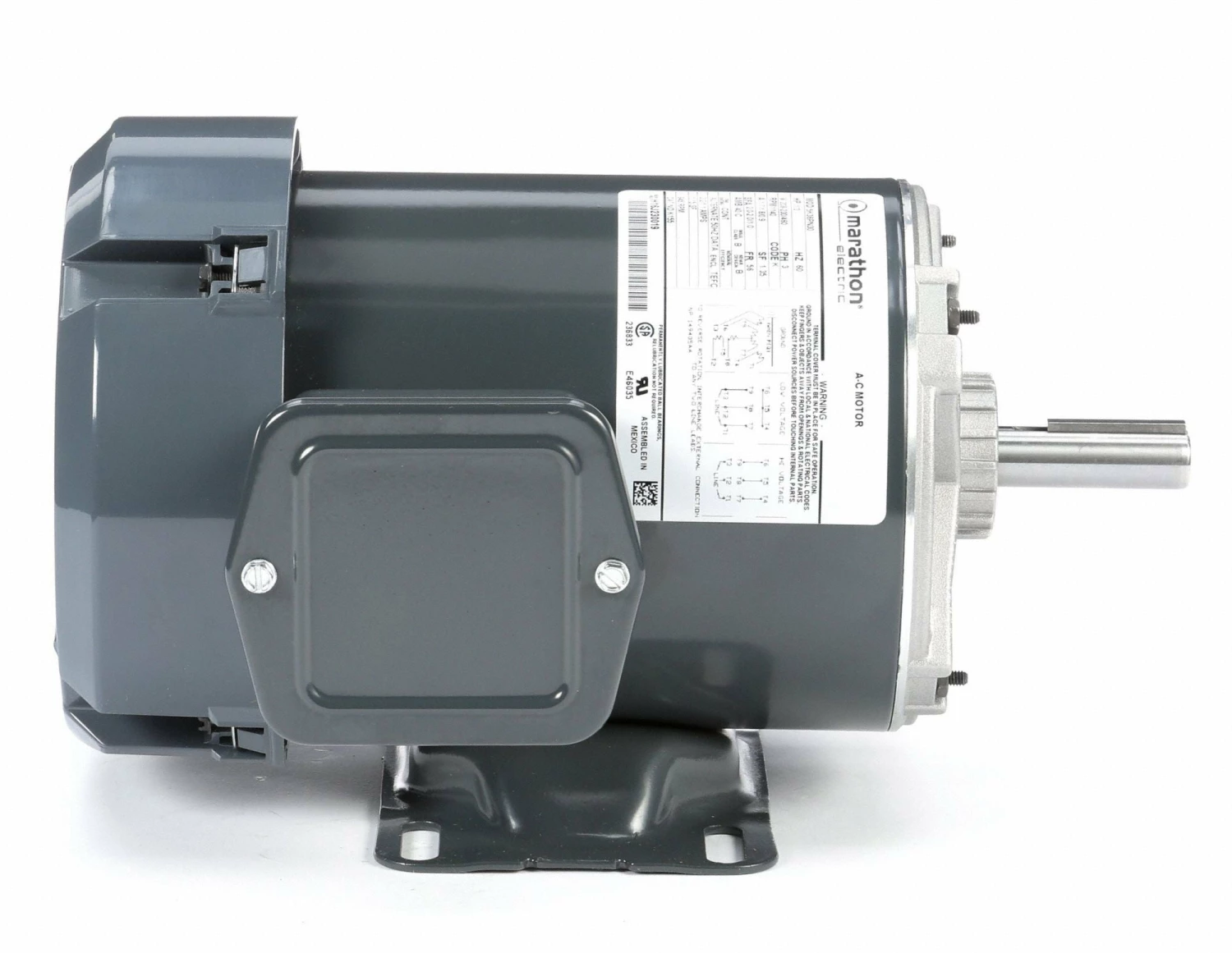 Marathon Motors 1/3 HP, General Purpose Motor, 3-Phase, 1140 Nameplate RPM, 208-230/460 Voltage, 56 Frame - 5K36PN30 - Image 4