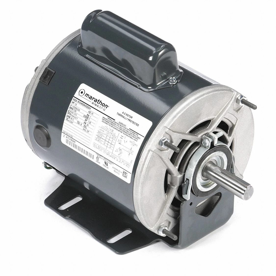 Marathon Motors 1/2 HP, General Purpose Motor, Capacitor-Start, 1725 Nameplate RPM, 115/208-230 Voltage - 5KC49GN0022X