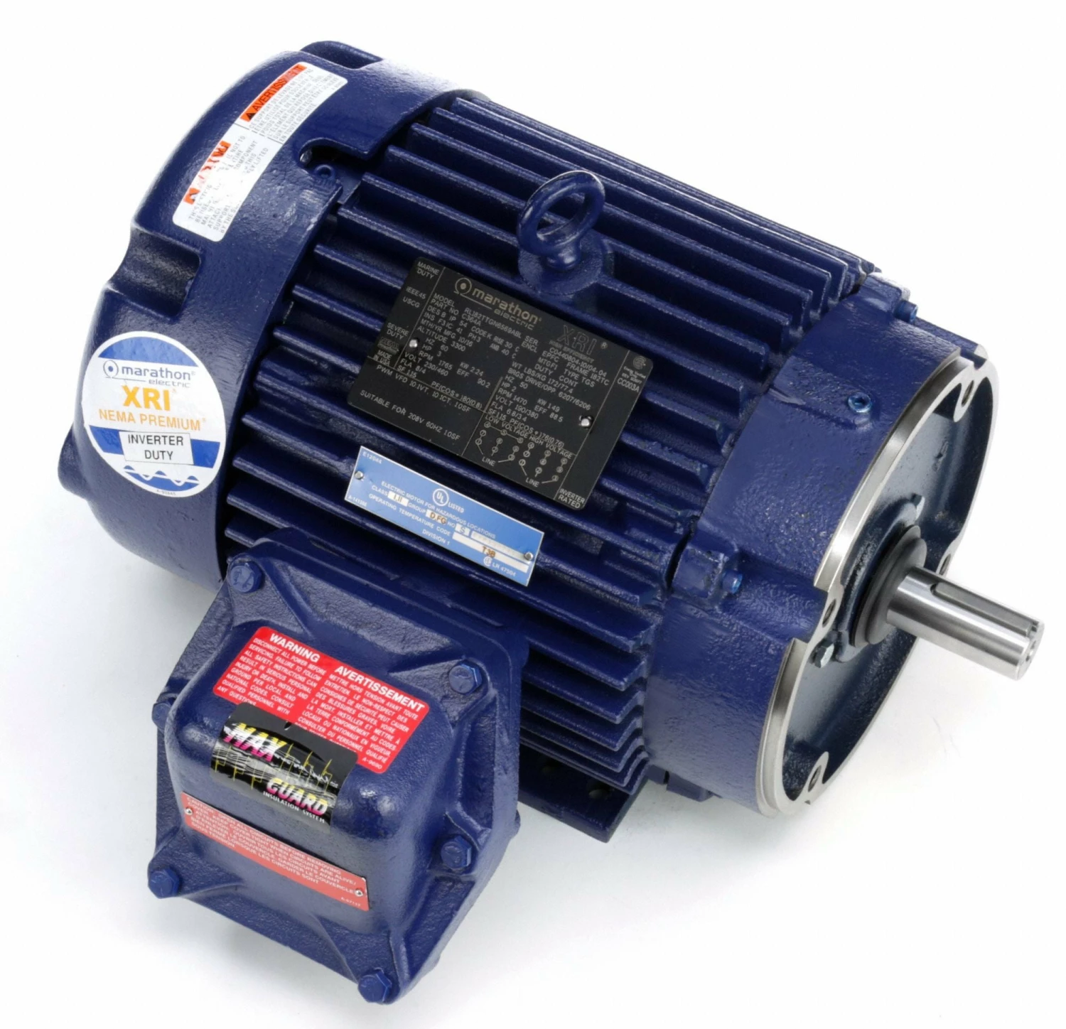 Marathon Motors 3 HP Hazardous Location Motor,3-Phase,1765 Nameplate RPM,208-230/460 Voltage,Frame 182/4TC - 182TTGN6569 - Image 2